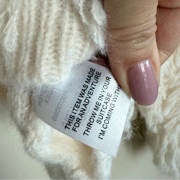 12th Tribe Lorie Beige Fringe Sweater Boho Oversized Crewneck Sweater Women’s M - Picture 8 of 12